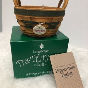 LONGABERGER 1999 Peppermint basket in green